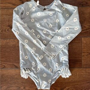 2-3 Years Quincy Mae Blue Floral Kids Swim One Piece